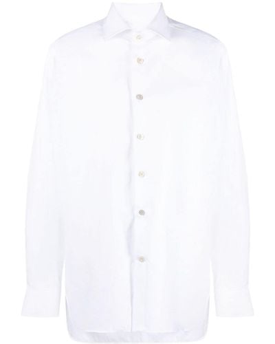 Kiton Hemd mit spitzem Kragen - Weiß