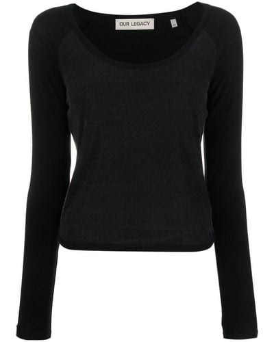 Our Legacy Lyocell-blend Knitted Top - Black