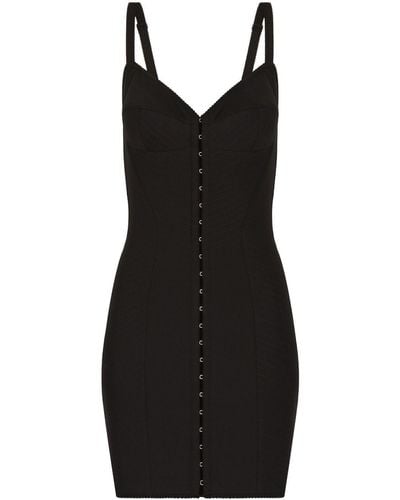 Dolce & Gabbana V-neck Minidress - Black
