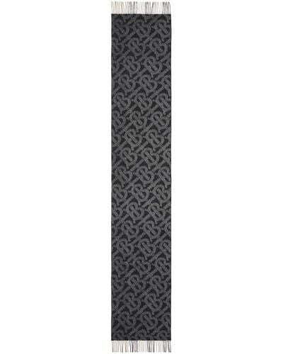 Burberry リバーシブル チェック モノグラム スカーフ - ブラック