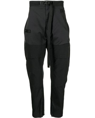 Nils Belted-waist Trousers - Black