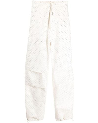 DARKPARK Pantalon ample à ornements - Blanc