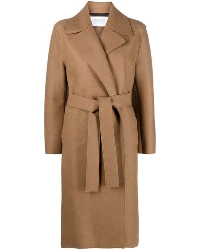 Harris Wharf London Single-breasted Belted Wool Coat - Natural