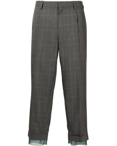 Kolor Plaid-check Trousers - Grey