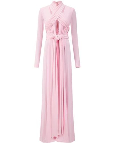 Giambattista Valli Draped Cashmere-silk Blend Gown - Pink