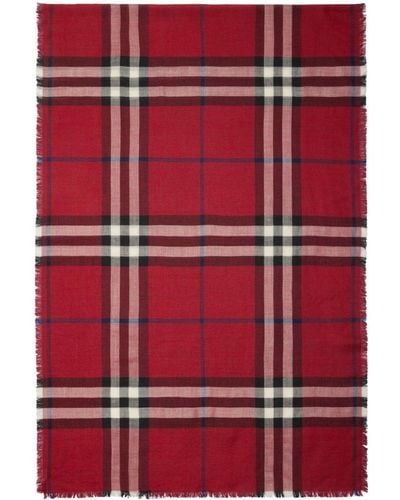 Burberry Reversible Checked Scarf - Red