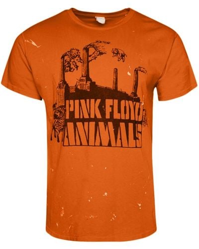 MadeWorn Pink Floyd Animals Cotton T-shirt - Orange