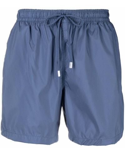 Fedeli Flap-pocket Drawstring-waist Swim Shorts - Blue