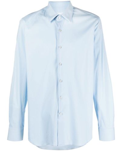 Prada Chemise boutonnée à manches longues - Bleu