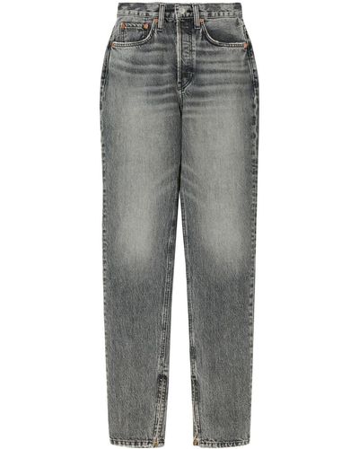 RE/DONE Super High Drainpipe Jeans - Grey