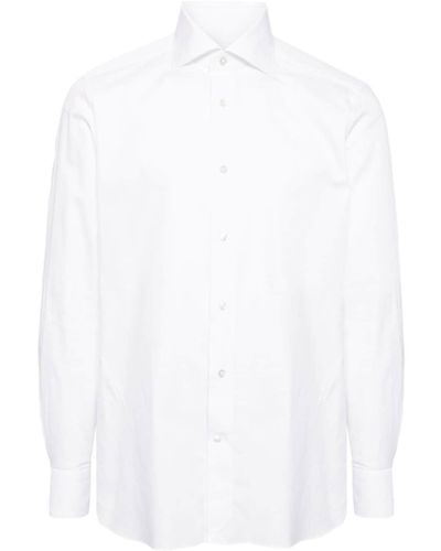 Zegna Spread-collar cotton shirt - Weiß