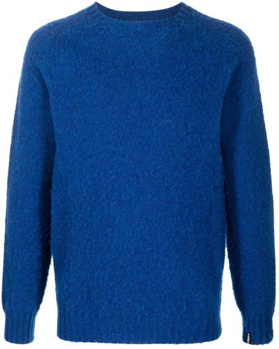Mackintosh Hutchins Wool Crew-neck Jumper - Blue
