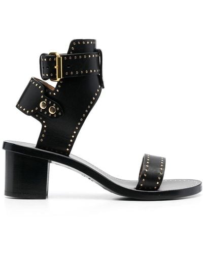Isabel Marant Stud-detail Ankle-strap 65mm Sandals - Black