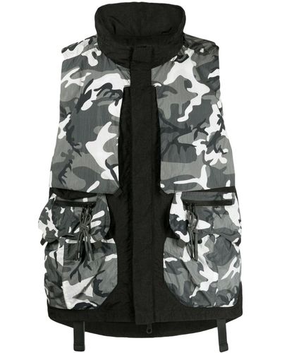 Mostly Heard Rarely Seen Camouflage-print Layered Gilet - Black