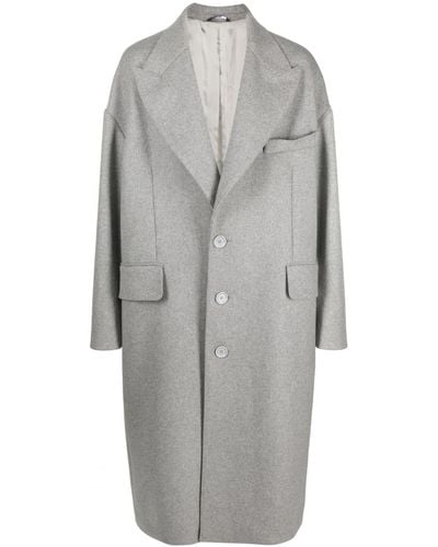 Dolce & Gabbana Catway Single Breasted Oversized Wool Coat - Gray