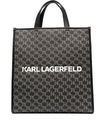 Karl Lagerfeld Shopper Met Logoprint - Zwart