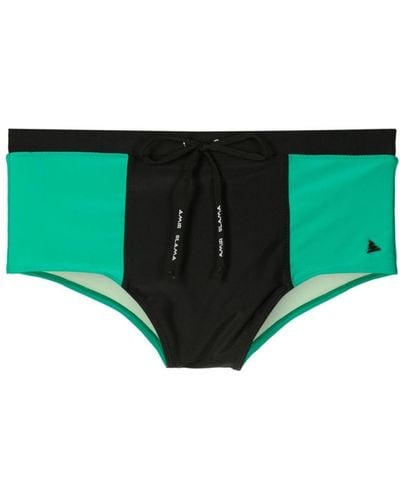 Amir Slama X Mahaslama Paneled Swim Shorts - Green