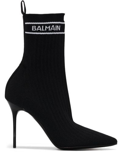 Balmain Ankle Boots Fabric Black