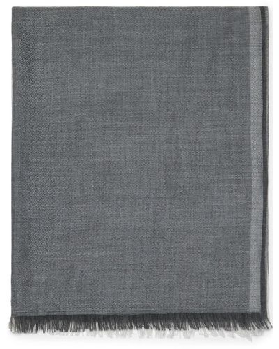 Brunello Cucinelli Schal in Colour-Block-Optik - Grau