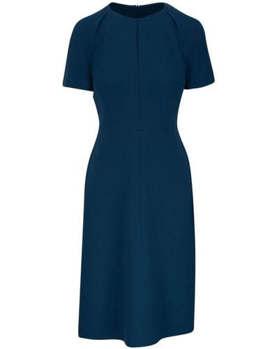 Kiton Short-sleeve Wool Midi Dress - Blue