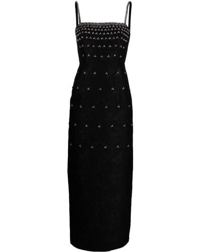 Huishan Zhang Astra Crystal-embellished Maxi Dress - Black