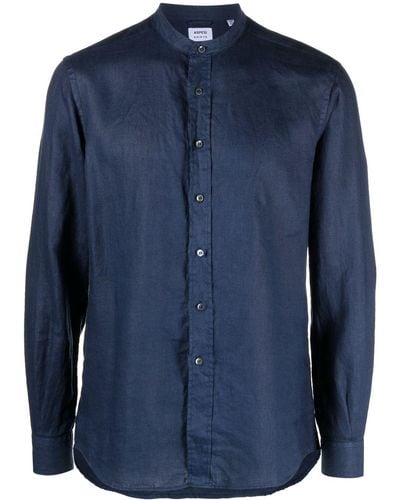 Aspesi Overhemd Met Bandkraag - Blauw