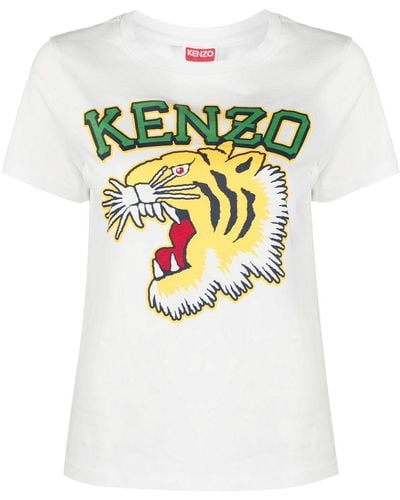 KENZO T-shirt en coton à imprimé graphique - Blanc