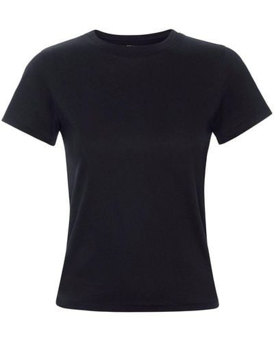 FRAME T-Shirt mit Rundhalsausschnitt - Schwarz