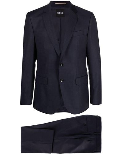 BOSS Single-breasted Checked Suit - Blue