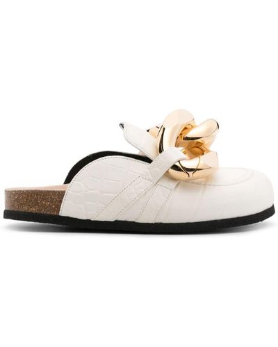 JW Anderson Mules con dettaglio a catena - Bianco