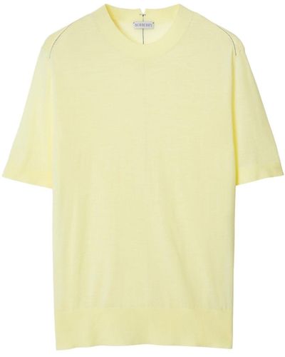 Burberry Camiseta con cuello redondo - Amarillo