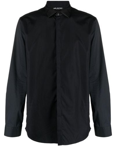 Neil Barrett Ribbon-detail Cotton Shirt - Zwart