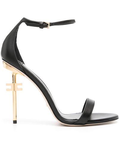 Elisabetta Franchi 115mm Logo-heel Leather Sandals - Black
