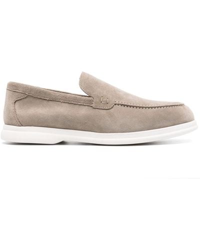 Doucal's Round-toe Suede Loafers - White