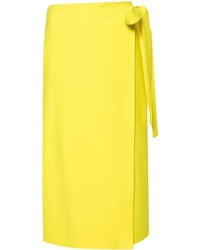 MSGM Wrap Midi Skirt - Yellow