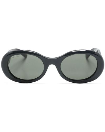 Gucci Sonnenbrille mit ovalem Gestell - Grau
