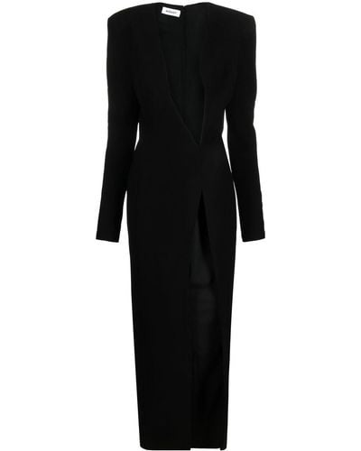 Monot Robe longue asymétrique à découpes - Noir
