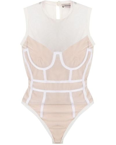 Murmur Cage Lined Bodysuit - White