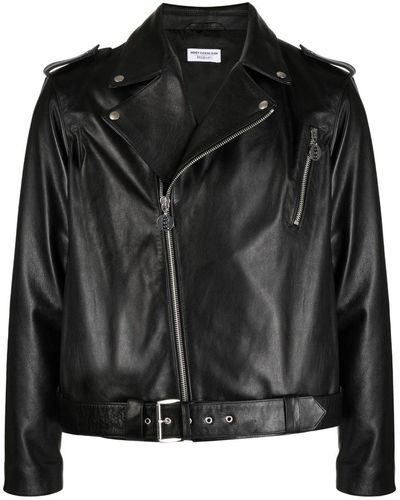Honey Fucking Dijon Slogan-print Leather Biker Jacket - Black