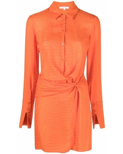 Patrizia Pepe Twisted-detail Shirt Dress - Orange