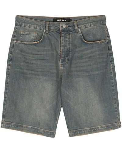 MISBHV Ausgeblichene Sunset Jeans-Shorts - Grau