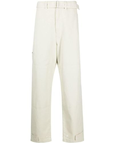 Lemaire Belted Straight-leg Jeans - White