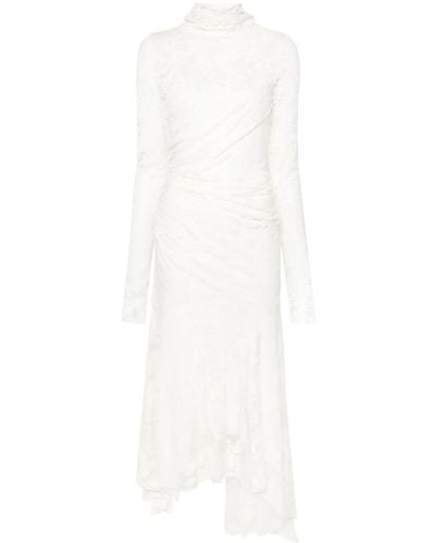 Philosophy Di Lorenzo Serafini Floral-appliqué Asymmetric Maxi Dress - White