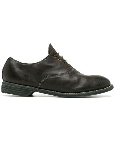Guidi Zapatos oxford con efecto envejecido - Negro