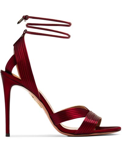 Aquazzura Ari 105mm Tie-fastening Sandals - Red