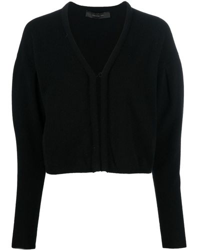 FEDERICA TOSI Fine-knit V-neck Cardigan - Black