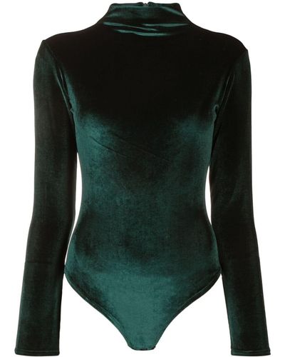 Atu Body Couture Body in velluto con collo rialzato - Verde