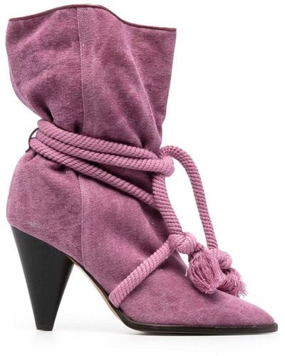 Isabel Marant 95mm Rope-detailing Boots - Pink