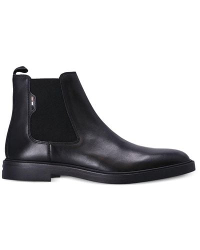 BOSS Calev Cheb Leather Ankle Boots - Black