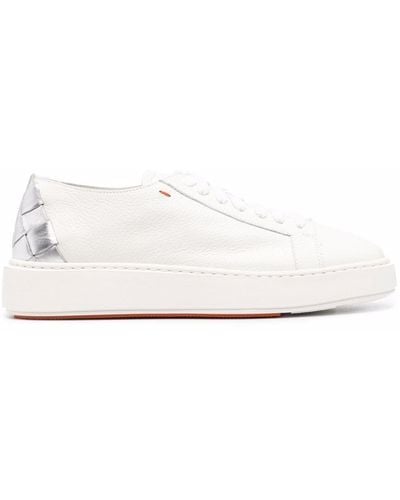 Santoni Derby Leather Low-top Sneakers - White